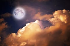 Magic Moon Over The Clouds Royalty Free Stock Photography Magic Moon Over The Clouds Royalty Free Stock Photography