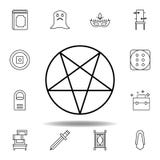 magic pentagram outline icon. elements of magic illustration line icon. signs, symbols can be used for web, logo, mobile app, UI, stock illustration magic pentagram outline icon. elements of magic illustration line icon. signs, symbols can be used for web, logo, mobile app, UI, stock illustration