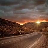 Magic Road Without Cars And Sunset Magic Road Without Cars And Sunset