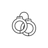 Magic security handcuggs outline icon. Signs and symbols can be used for web, logo, mobile app, UI, UX royalty free illustration Magic security handcuggs outline icon. Signs and symbols can be used for web, logo, mobile app, UI, UX royalty free illustration