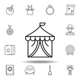 Magicznego budynku konturu cyrkowa ikona elementy magiczna ilustracji linii ikona znaki, symbole mogą używać dla sieci, logo, mob ilustracji Magicznego budynku konturu cyrkowa ikona elementy magiczna ilustracji linii ikona znaki, symbole mogą używać dla sieci, logo, mob ilustracji