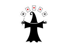 Magik karty i kapeluszu logo pojęcie ilustracja wektor Magik karty i kapeluszu logo pojęcie ilustracja wektor