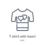 Maglietta lineare con l'icona del cuore dalla raccolta del profilo di modo Linea sottile maglietta con l'icona del cuore isolata illustrazione di stock Maglietta lineare con l'icona del cuore dalla raccolta del profilo di modo Linea sottile maglietta con l'icona del cuore isolata illustrazione di stock