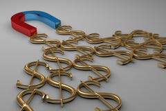 Magnet Attracting Dollar Signs Stock Photo Magnet Attracting Dollar Signs Stock Photo