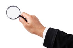Magnifying glass in hand royalty free stock images Magnifying glass in hand royalty free stock images
