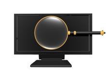 Magnifying Glass On Monitor Stock Photography Magnifying Glass On Monitor Stock Photography