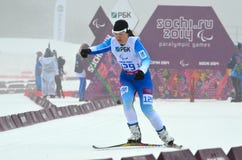Maija Jarvela (Finland) competes on Winter Paralympic Games in Sochi. royalty free stock images Maija Jarvela (Finland) competes on Winter Paralympic Games in Sochi. royalty free stock images