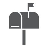 Mail box glyph icon, letter and post, mailbox sign vector illustration Mail box glyph icon, letter and post, mailbox sign vector illustration