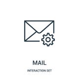mail icon vector from interaction set collection. Thin line mail outline icon vector illustration stock illustration mail icon vector from interaction set collection. Thin line mail outline icon vector illustration stock illustration