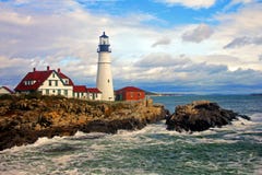 Portland Head Lighthouse, Cape Elizabeth, Maine stock photography Portland Head Lighthouse, Cape Elizabeth, Maine stock photography