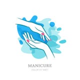 Mains de la femelle deux dans l'éclaboussure d'eau propre Logo de vecteur, label, embl illustration de vecteur Mains de la femelle deux dans l'éclaboussure d'eau propre Logo de vecteur, label, embl illustration de vecteur