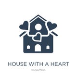maison avec une icône de coeur dans le style à la mode de conception maison avec une icône de coeur d'isolement sur le fond blanc illustration de vecteur maison avec une icône de coeur dans le style à la mode de conception maison avec une icône de coeur d'isolement sur le fond blanc illustration de vecteur