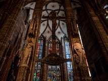 Majestic Interiior Of Strasbourg Cathedral With No Persons Inside Royalty Free Stock Image