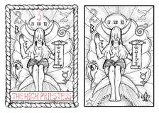 The major arcana tarot card. The high priestess Royalty Free Illustration The major arcana tarot card. The high priestess Royalty Free Illustration
