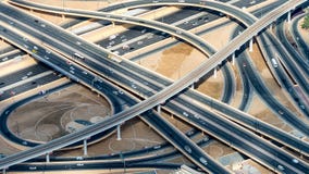 Major Roads Intersection, Aerial View Royalty Free Stock Photography