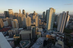 Makati horisont i Manila - Filippinerna arkivbilder Makati horisont i Manila - Filippinerna arkivbilder