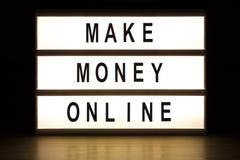 Make money online light box sign board royalty free stock photography Make money online light box sign board royalty free stock photography