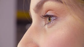 Makeup artysta stosuje tusz do rzęs zdjęcie wideo Makeup artysta stosuje tusz do rzęs zdjęcie wideo