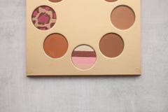 Gold palette with bronzer for makeup. beauty and fashion concept royalty free stock photo Gold palette with bronzer for makeup. beauty and fashion concept royalty free stock photo