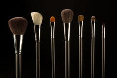 Makeup brushes on a black background stock photography Makeup brushes on a black background stock photography