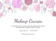 Makeup jagar banermallen med stället för din text, designbeståndsdelen för reklambladet, gåvakortet, kupongen, broschyrvektor vektor illustrationer Makeup jagar banermallen med stället för din text, designbeståndsdelen för reklambladet, gåvakortet, kupongen, broschyrvektor vektor illustrationer