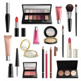 Makeup kosmetyków akcesoria Realistyczni Rzeczy Inkasowe Obraz Stock Makeup kosmetyków akcesoria Realistyczni Rzeczy Inkasowe Obraz Stock