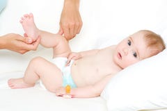 Making massage of child's foot stock photography Making massage of child's foot stock photography