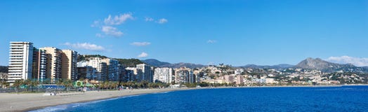 Malaga Beach And City Royalty Free Stock Image