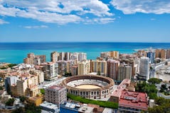 Malaga Cityscape - Sea Stock Photo Malaga Cityscape - Sea Stock Photo