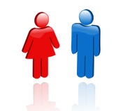 Male And Female Icons In 3D Royalty Free Stock Photo