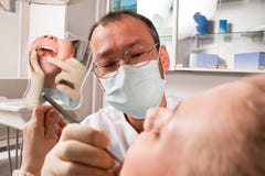Male Dentist Examines Teeth Royalty Free Stock Photo