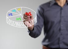 Male hand drawing a chart stock images Male hand drawing a chart stock images