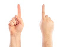 Male Hands Counting Number 1 Stock Images