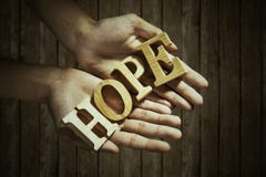 Male Hands Holding Hope Royalty Free Stock Images