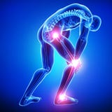 Male joints pain in blue