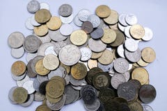 Maleise muntstukken over witte achtergrond stock afbeelding Maleise muntstukken over witte achtergrond stock afbeelding