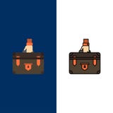 Maleta, cartera, negocio, caso, documentos, márketing, iconos de la cartera El plano y la línea icono llenado fijaron el fondo az libre illustration Maleta, cartera, negocio, caso, documentos, márketing, iconos de la cartera El plano y la línea icono llenado fijaron el fondo az libre illustration