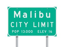 Malibu granicy miasta drogowy znak royalty ilustracja Malibu granicy miasta drogowy znak royalty ilustracja