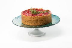 Malinowy cheesecake na dekoracyjnym talerzu zdjęcie stock Malinowy cheesecake na dekoracyjnym talerzu zdjęcie stock