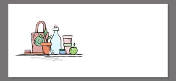 Mall av horisontalbanret med ecovänskapsmatchnollförlorade objekt stock illustrationer Mall av horisontalbanret med ecovänskapsmatchnollförlorade objekt stock illustrationer