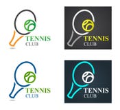 Mall för design för logo för vektortennissport Tennisemblemmästerskap Tennisracket med grönt bollformbegrepp stock illustrationer Mall för design för logo för vektortennissport Tennisemblemmästerskap Tennisracket med grönt bollformbegrepp stock illustrationer