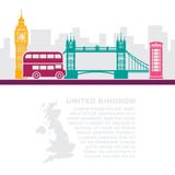 Mallbroschyrer med en översikt av Storbritannien och gränsmärken av London stock illustrationer Mallbroschyrer med en översikt av Storbritannien och gränsmärken av London stock illustrationer