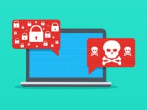 Malware alerta da notificação no portátil ilustração royalty free Malware alerta da notificação no portátil ilustração royalty free