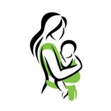Maman tenant son bébé dans une bride illustration stock Maman tenant son bébé dans une bride illustration stock