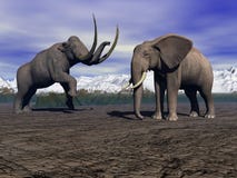 Mamut y elefante stock de ilustración Mamut y elefante stock de ilustración
