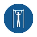 a man on a bar icon in badge style. One of sport collection icon can be used for UI, UX stock illustration a man on a bar icon in badge style. One of sport collection icon can be used for UI, UX stock illustration
