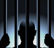 Man Behind Bars Of Prison Royalty Free Stock Images