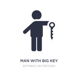 man with big key icon on white background. Simple element illustration from People concept vector illustration man with big key icon on white background. Simple element illustration from People concept vector illustration