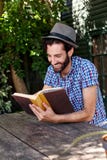 Man Book Relaxing Outdoors Royalty Free Stock Photos