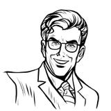 Man businessman online art stock illustration Man businessman online art stock illustration